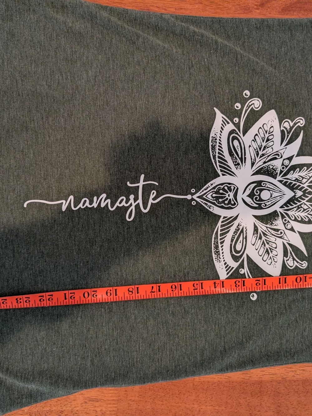 Women's Dark Green Racerback Tank with White Lotus Namaste Yoga Medium - Picture 9 of 9